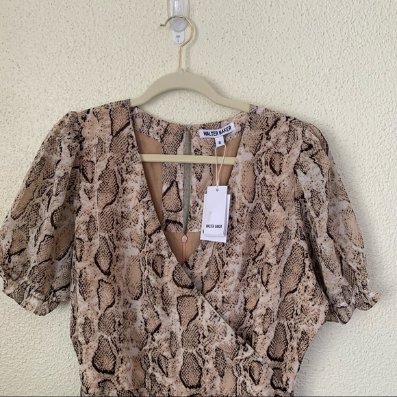 NWT WALTER BAKER TREYTON MINI DRESS | Python, Snakeskin Print | Ruched | SZ 4, 8 - Picture 5 of 8